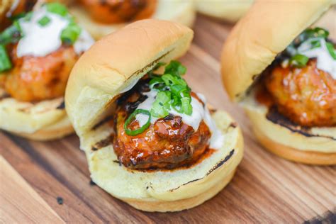 grilled-buffalo-chicken-meatball-sliders-recipe-the image