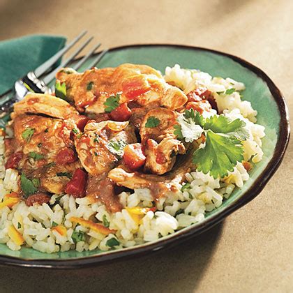 quick-chicken-peanut-mole-with-cilantro-rice image