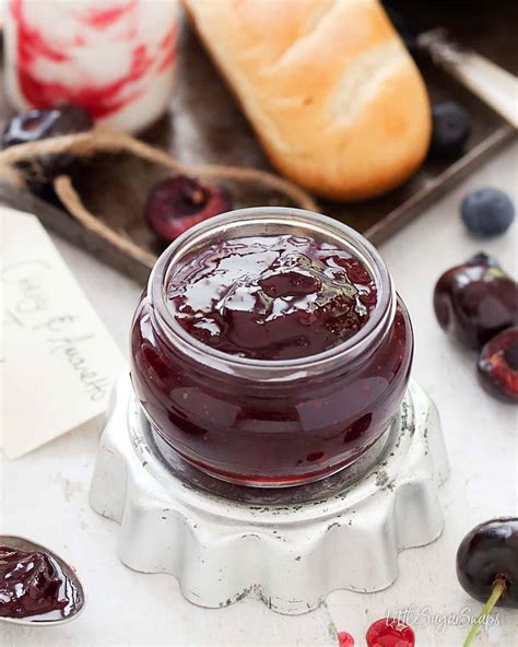 small-batch-amaretto-cherry-jam-little-sugar-snaps image
