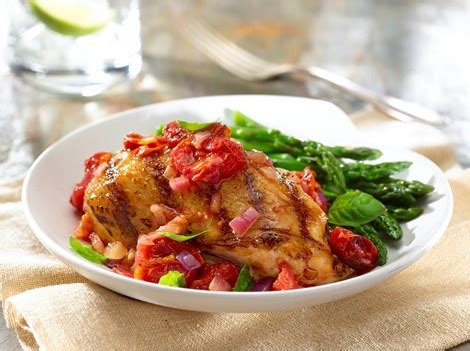 grilled-chicken-with-quick-cherry-tomato-sauce-goya-foods image