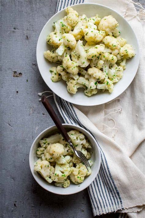 simple-steamed-cauliflower-with-herbs-healthy image