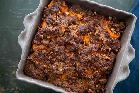 maple-glazed-sweet-potatoes-with-pecan-topping image