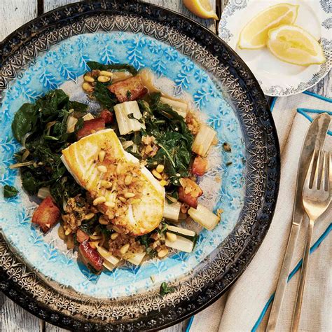 pan-seared-halibut-with-braised-swiss-chard image