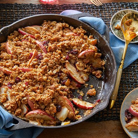 apple-crisp-with-cranberries-recipe-eatingwell image