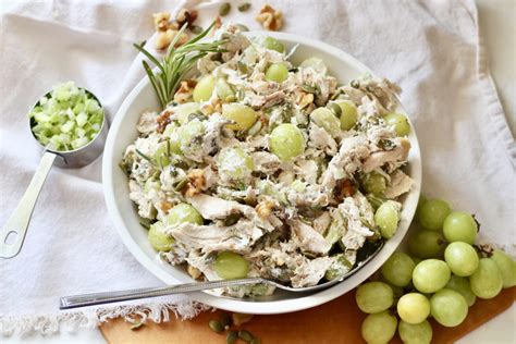 easy-chicken-salad-with-grapes-walnuts-milk image