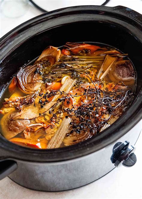 slow-cooker-chicken-stock-recipe-simply image