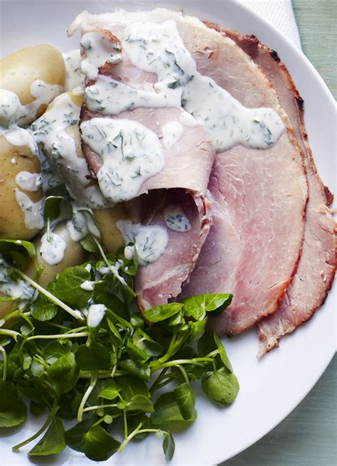 ham-with-parsley-sauce-recipe-olivemagazine image