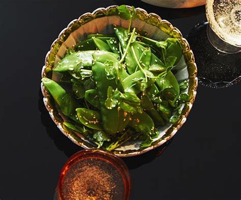 snow-pea-salad-with-sesame-dressing-recipe-gourmet image