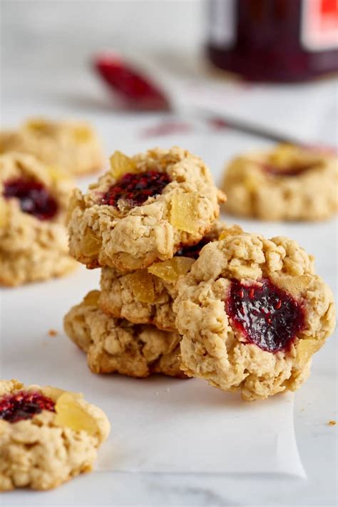 recipe-raspberry-ginger-oatmeal-thumbprints-kitchn image
