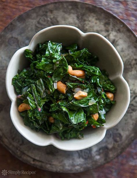 sauted-kale-with-toasted-cashews-recipe-simply image