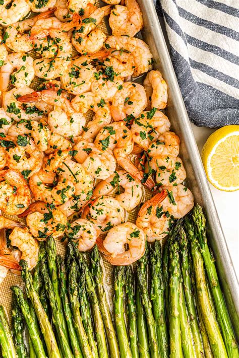 shrimp-and-asparagus-sheet-pan-meal-the-cookie image