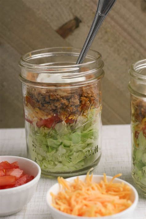 taco-salad-in-a-jar-mason-jar-salad-recipe-food image