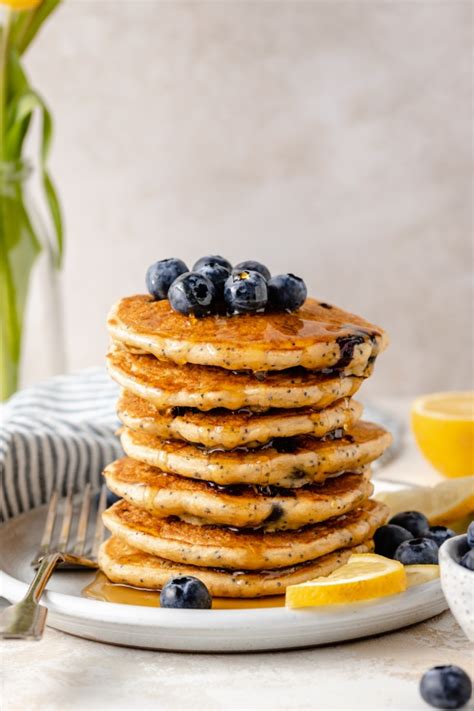 fluffy-lemon-blueberry-pancakes-gluten-free image