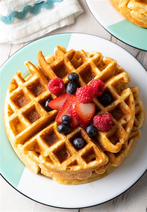 easy-waffle-recipe-fluffy-and-crispy-waffles-a-spicy image