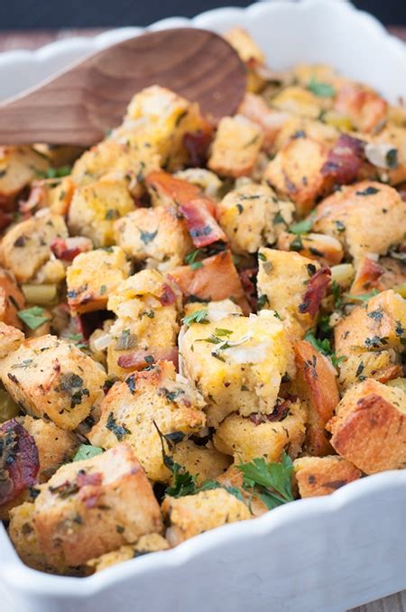 thanksgiving-stuffing-with-fresh-herbs-and-bacon image