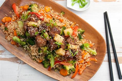 vegan-sweet-and-sour-mock-chicken-on-fried-rice image