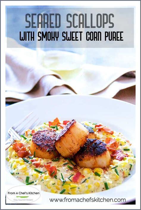 seared-scallops-recipe-with-smoky-sweet-corn-puree image