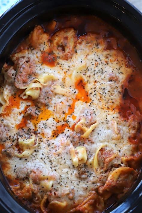 slow-cooker-tortellini-pasta-bake-the-carefree-kitchen image