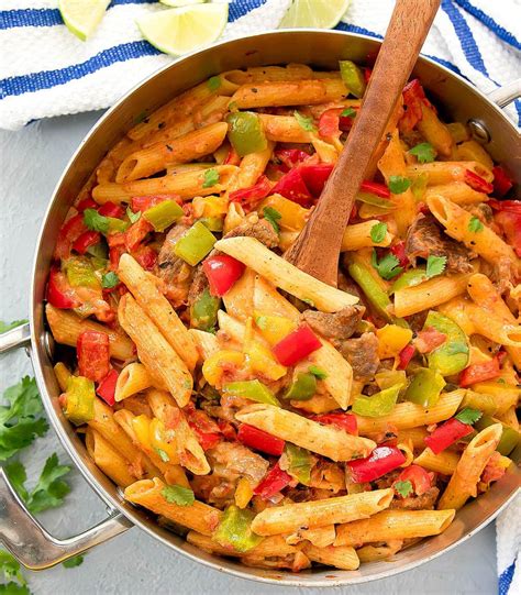 one-pot-fajita-pasta-easy-30-minute-recipe-kirbies image