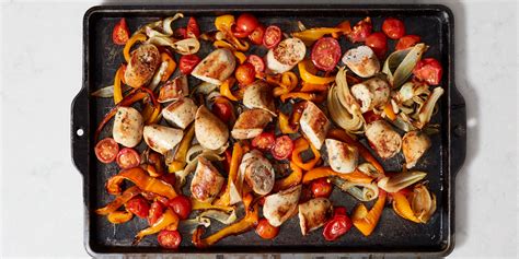 baked-italian-sausage-and-peppers-sheet-pan image