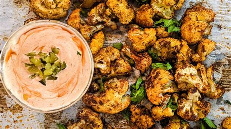 spicy-cajun-roasted-cauliflower-with-rmoulade-dipping image