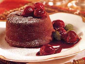 molten-chocolate-cakes-with-cherries-recipe-bon-apptit image