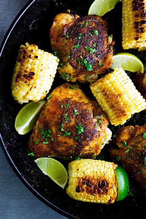 bayou-cajun-chicken-thighs-with-corn-so-damn-delish image