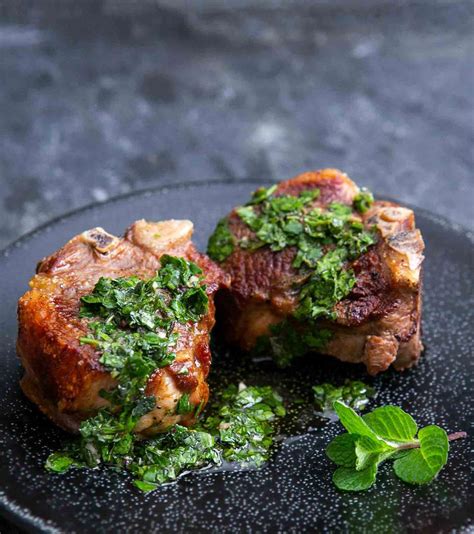 lamb-loin-chops-with-mint-chimichurri-recipe-simply image