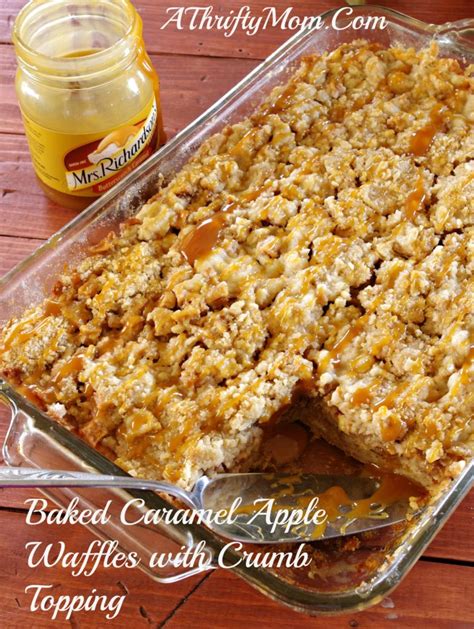 baked-caramel-apple-waffles-with-crumb-topping image