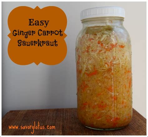 easy-homemade-ginger-carrot-sauerkraut-savory-lotus image