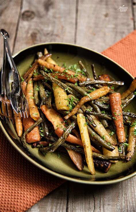 balsamic-roasted-carrots-and-green-beans-paleo-leap image