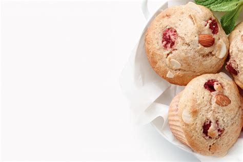 raspberry-almond-muffins-canadian-goodness image