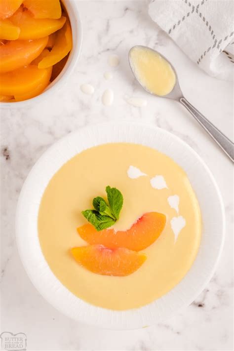 chilled-peach-soup-butter-with-a-side-of-bread image