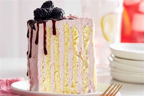lemon-and-black-currant-stripe-cake-recipe-king image
