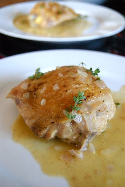 pan-seared-chicken-thighs-with-beer-grainy image