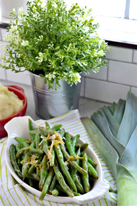 sauteed-green-beans-leeks-katies-cucina image