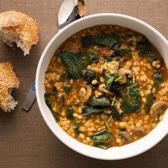 barley-stew-with-leeks-mushrooms-and-greens image