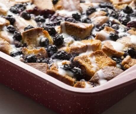 blueberry-biscuit-pudding-with-white-chocolate-sauce image