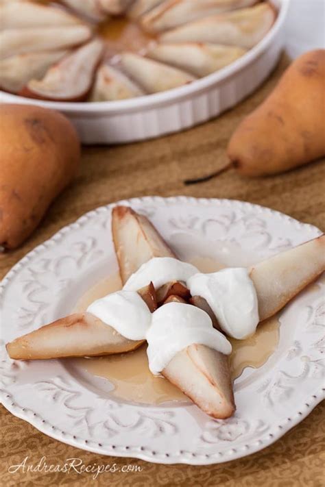 cider-honey-roasted-pears-with-vanilla-greek-yogurt image