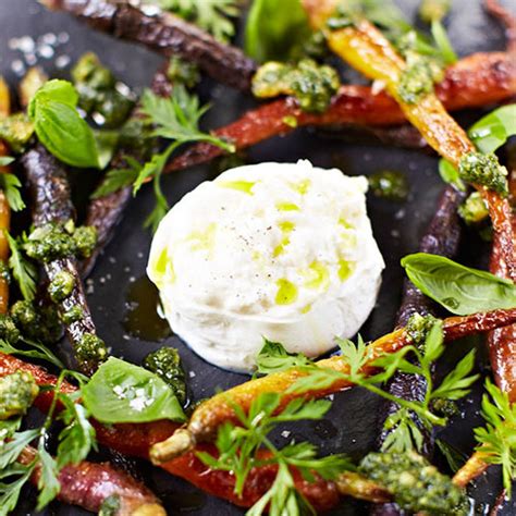 roasted-carrots-with-carrot-top-pesto-and-burrata image