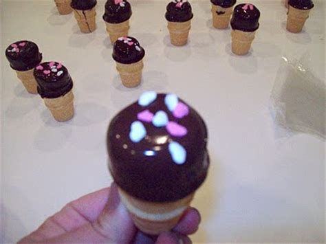 chocolate-and-marshmallow-ice-cream-cones-tasty image