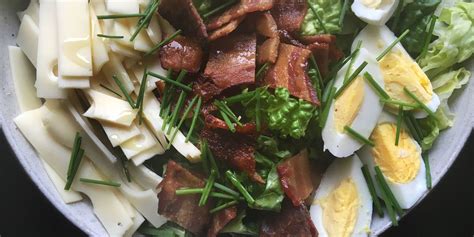 bacon-egg-and-swiss-salad-with-warm-bacon-vinaigrette image
