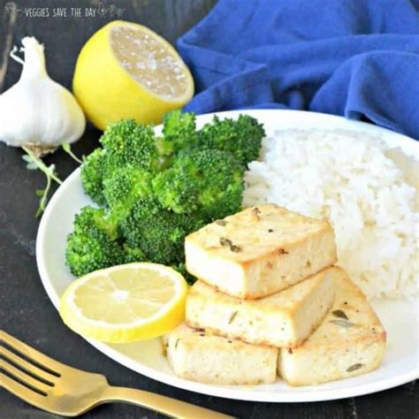 baked-tofu-steaks-with-lemon-and-garlic-veggies-save image