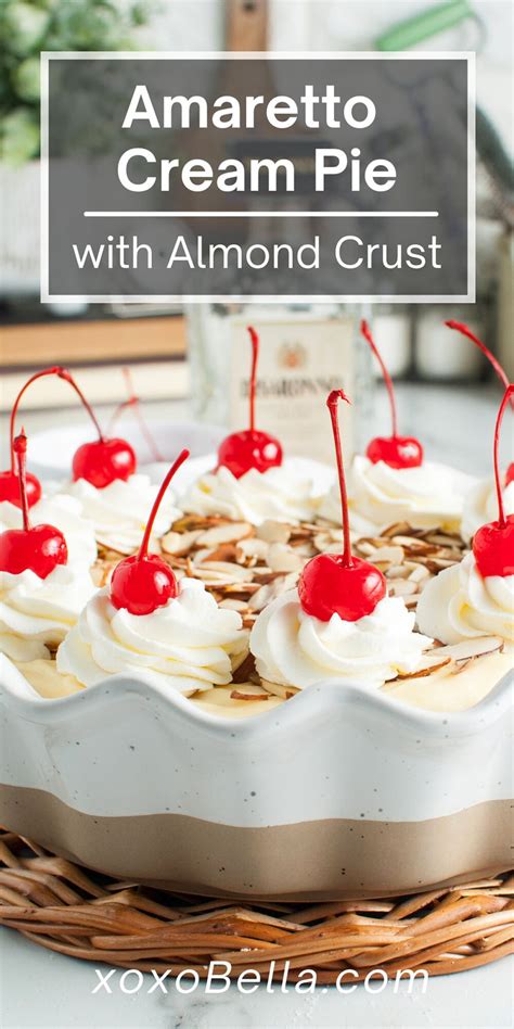 amaretto-cream-pie-with-almond-crust-xoxobella image