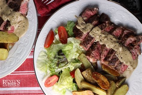 steak-au-poivre-with-fingerling-potatoes-renees image