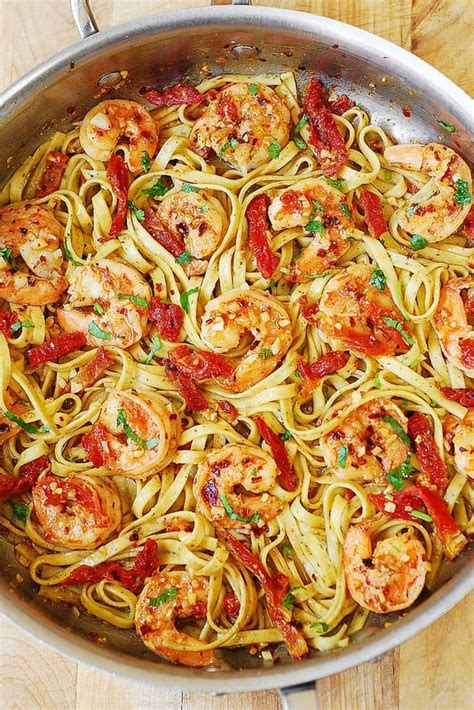 shrimp-scampi-pasta-with-sun-dried-tomatoes-julias image