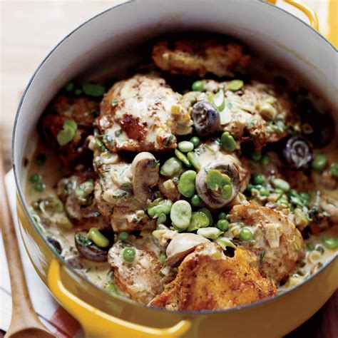 beer-braised-chicken-stew-with-fava-beans-and-peas image