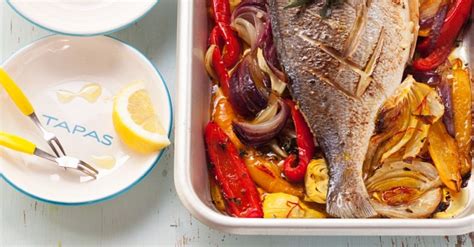 baked-sea-bream-with-roasted-vegetables-recipe-eat image