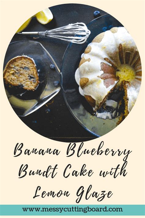 banana-blueberry-bundt-cake-with-lemon-glaze image