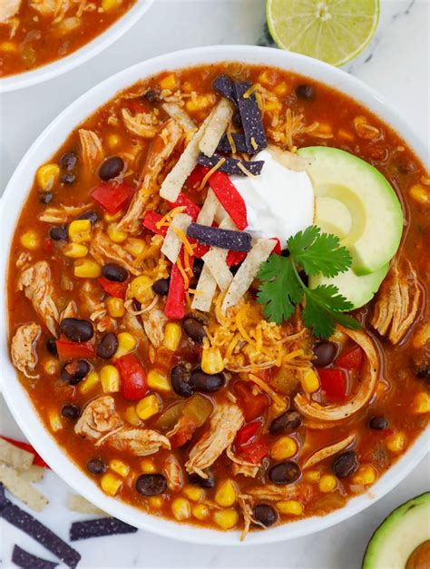 best-one-pot-chicken-enchilada-soup-easy image